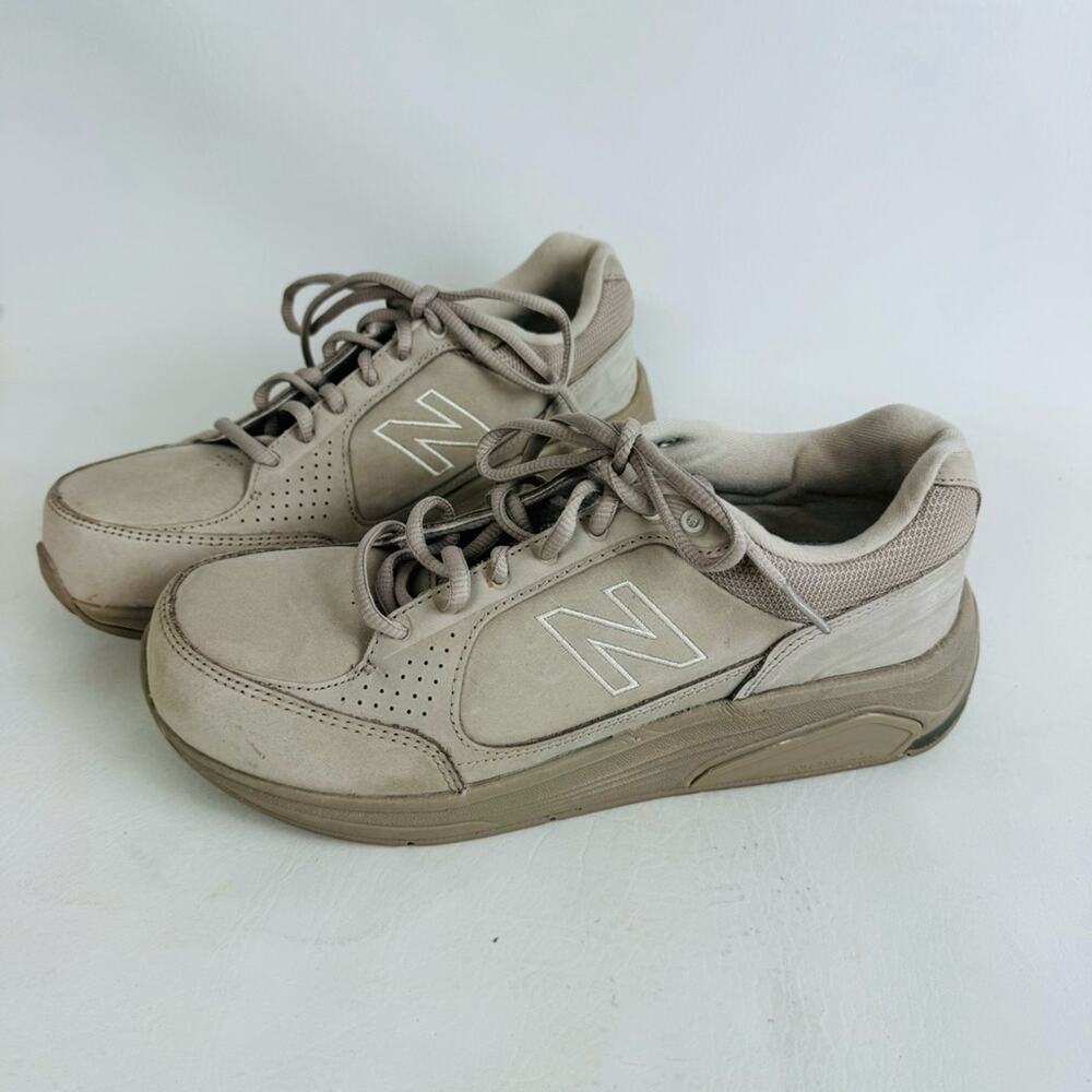 New Balance Womens 928 Walking Shoes Tan Suede Leather Comfort Sneakers Size 8.5
